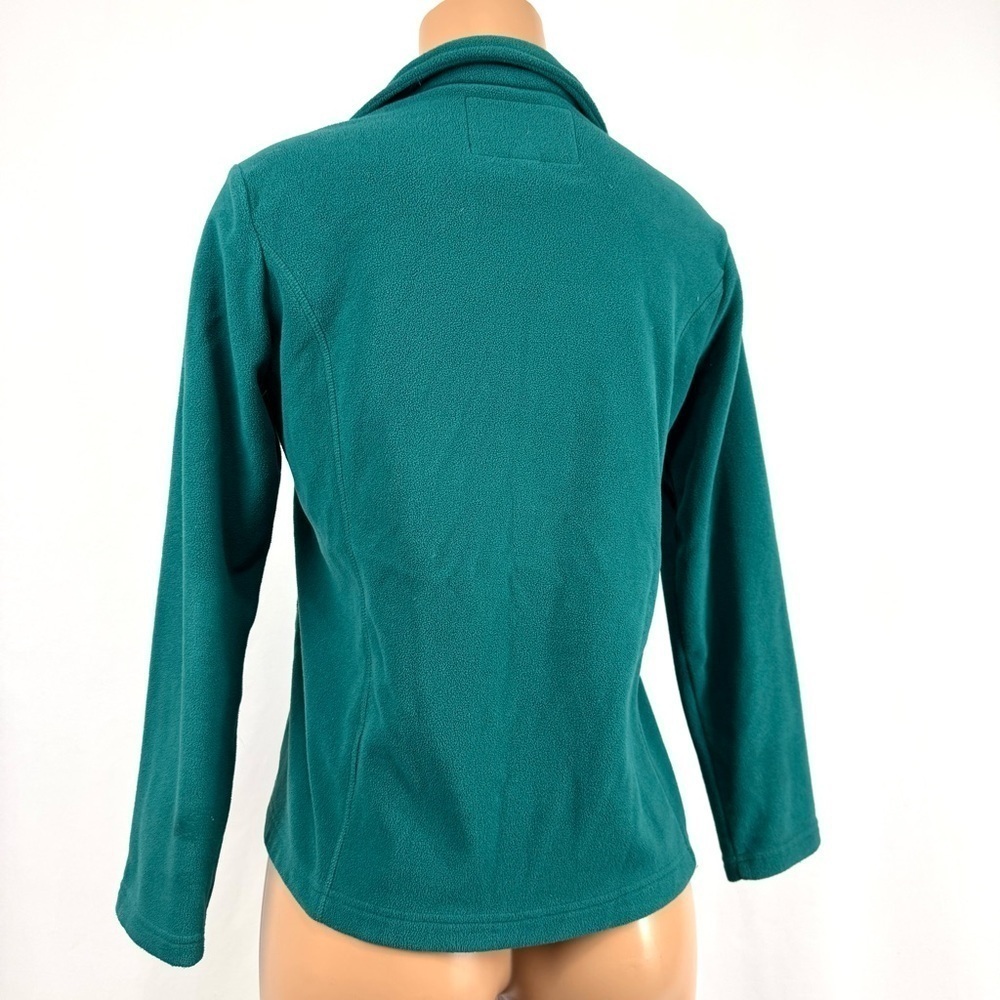 Lands End Women’s S Turquoise Green Full Zip Up Soft Fleece Jacket Sweater Top - Picture 3 of 11